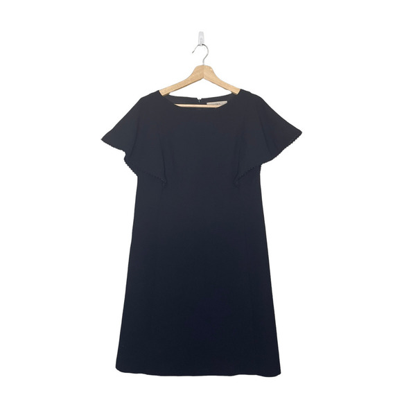 LOFT Dresses & Skirts - 𝅺loft Dress Black Mini Dramatic Sleeve Embellished Batwing Scoop Neck Size‎ 2